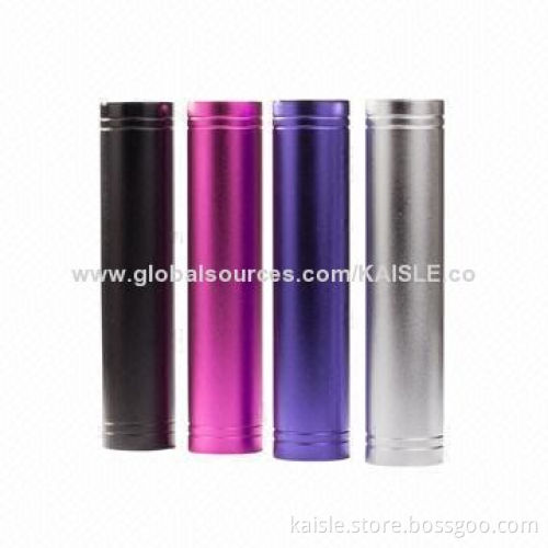 Power Banks with 2,600mAh Capacity, 18650 Battery and Short-circuit Protection, LED Torch
